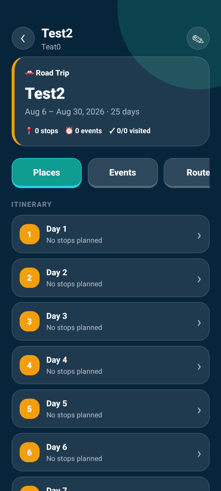 Route Harmony itinerary screen